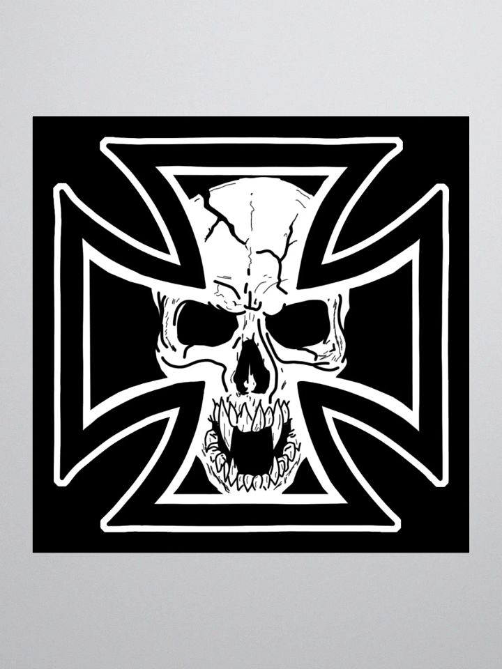 Maltese cross and skull sticker product image (3)