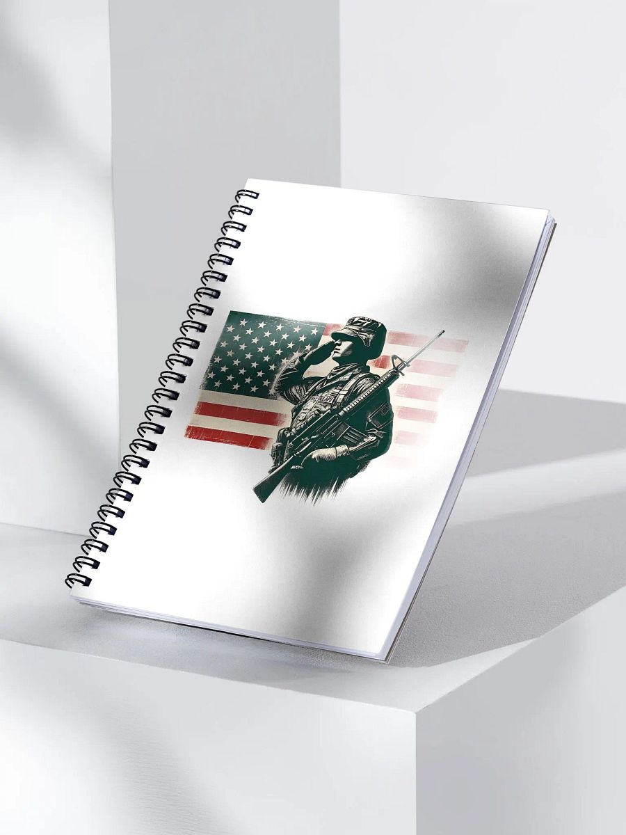 Saluting Soldier - Proud USA Patriotic Tribute Vintage Spiral Notebook product image (3)