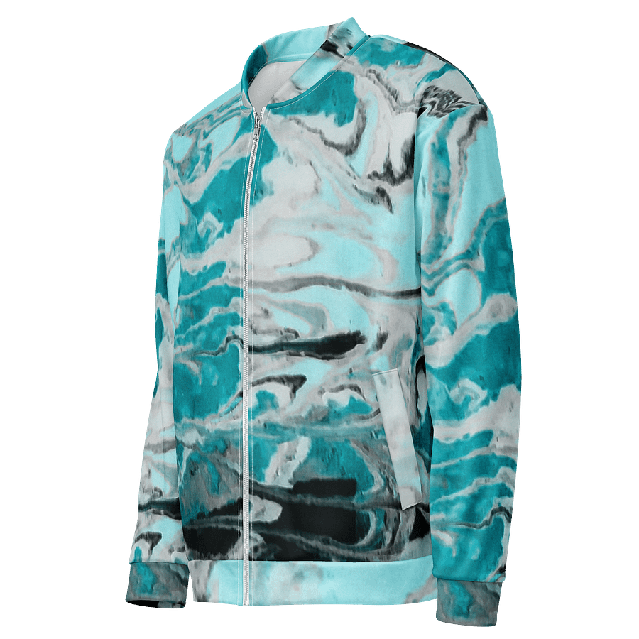Fluid Turquoise Art Bomber Jacket product image (3)