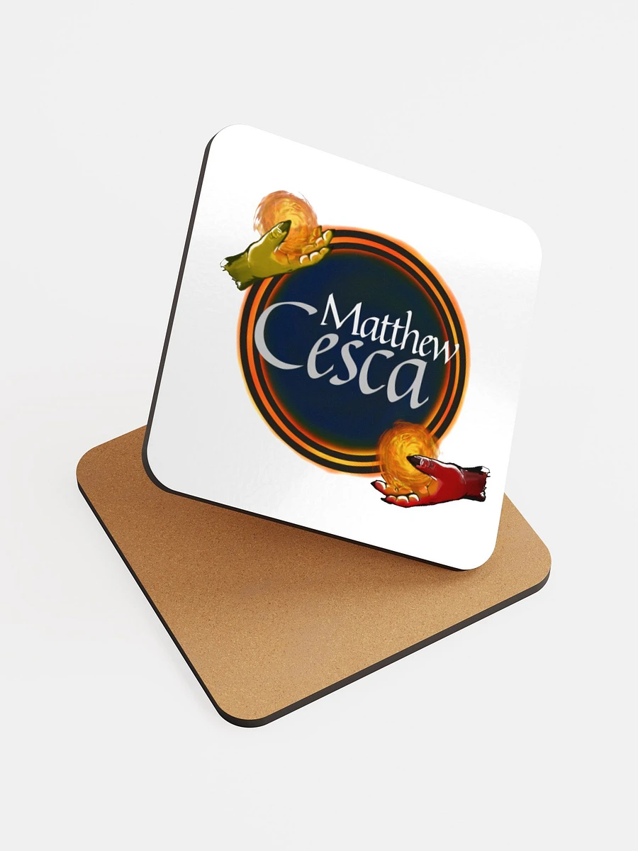 Matthew Cesca Author Logo White Background Cork Coaster product image (6)
