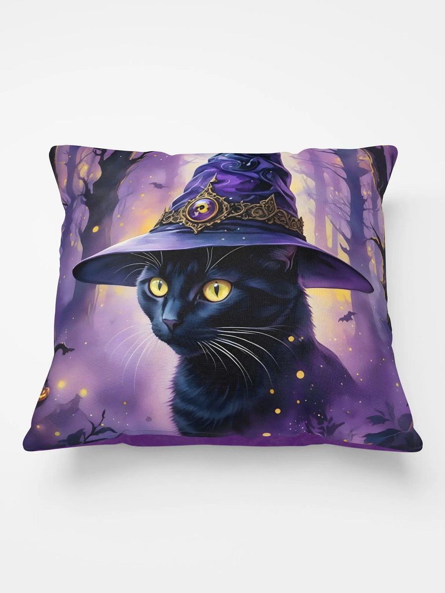 Black Cat In Wizard Hat Pillow product image (3)
