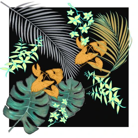 Plants and Tropical Seamless T-Shirt Dress | Woman's Hawaiian Style Casual Dress product image (2)