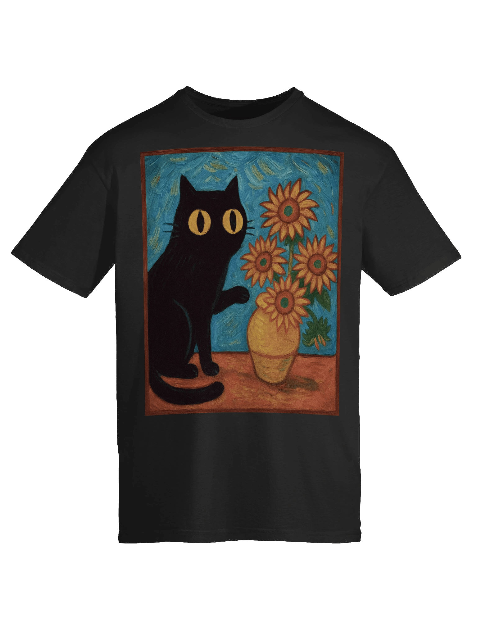 Sunflower Cat Van Gogh T-Shirt product image (49)