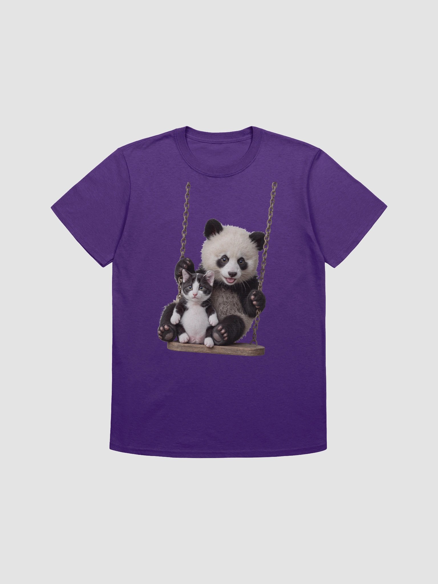 Panda and Kitten Swing Adventure T-Shirt product image (4)