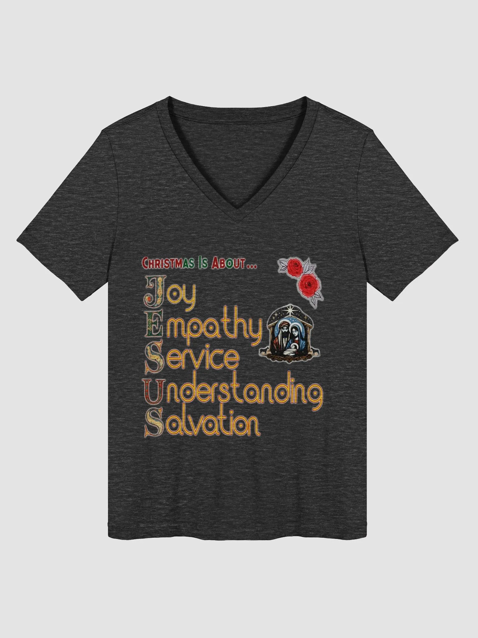 Christmas is About JESUS V-Neck Tee product image (1)