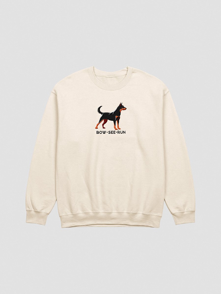 Bow-See-Run Sweatshirt (Embroidered) of a Beauceron(Black & Tan, Cropped Ears) product image (16)