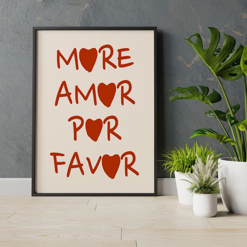 MORE AMOR POR FAVOR Typography Art Print product image (5)