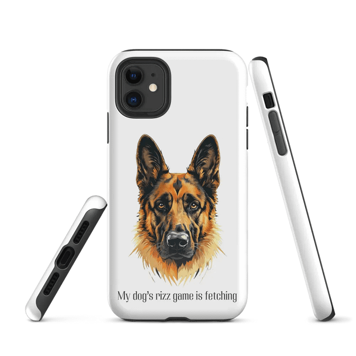 German Shepherd - My Dog’s Rizz Game is Fetching" Tough Case for iPhone® product image (1)