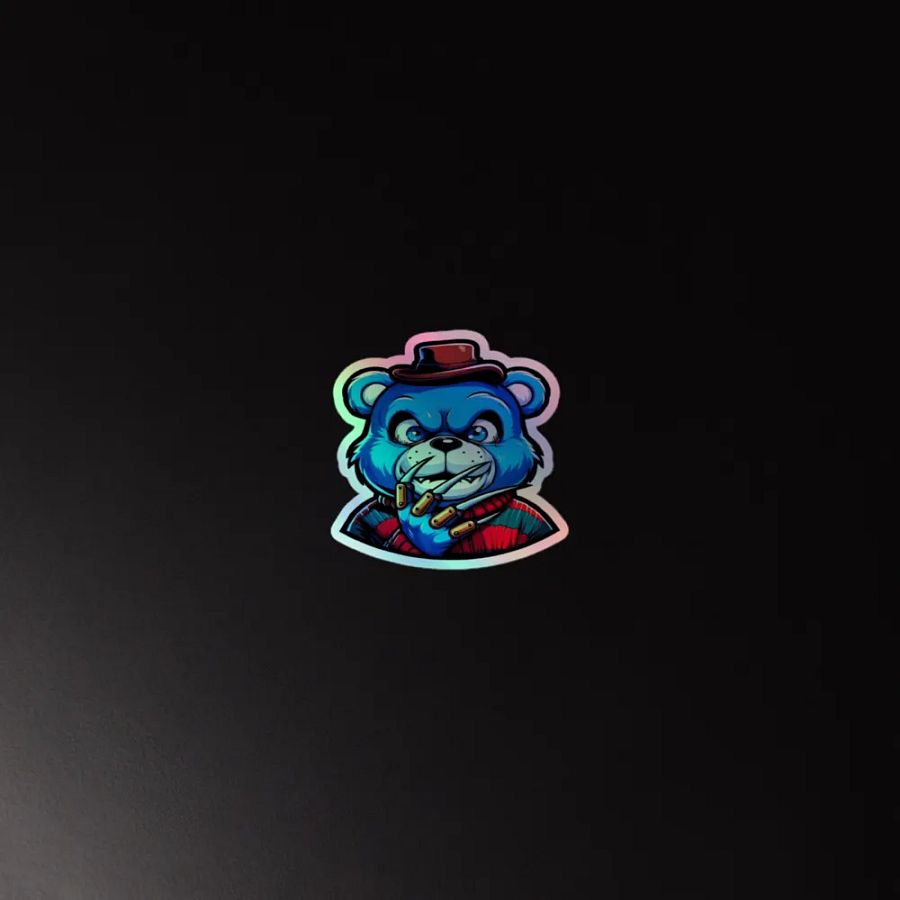 Sly Blue Bear Holographic Sticker Sheet product image (4)