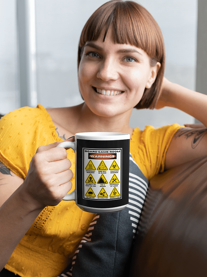 Funny Warning Sign Mug for Board Gamers - 15 ounce product image (2)