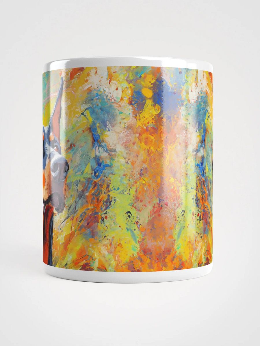 Doberman Oil Painting on Colorful Abstract Background Coffee Mug product image (5)