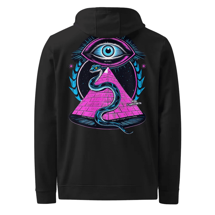 Sudadera Adidas & ELUNIVERSODEJDC Ángel Miguel y Lilit, con Diseño Místico de Ojo y Pirámide product image (1)