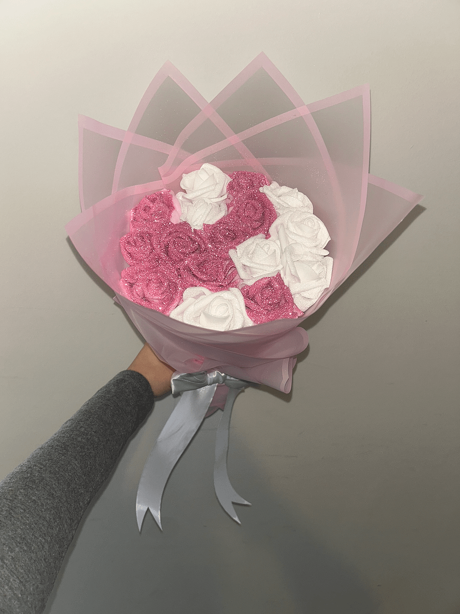 Pink & White Glitter Bouquet product image (1)