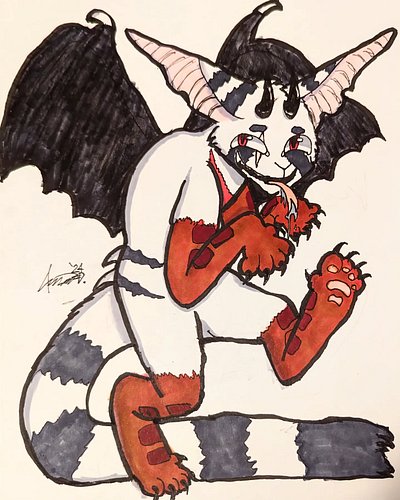 Fanart of @the.f0x 's rabbit-goat-deer-bat-lizard-dragon-lemur-dog thing OC, Drake the draken, being a lil sneaky sneak

#dra...