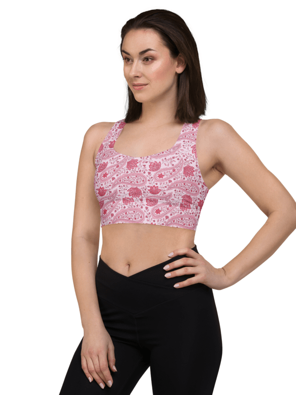 Rosewater Paisley | Recycled Longline Sports Bra product image (2)
