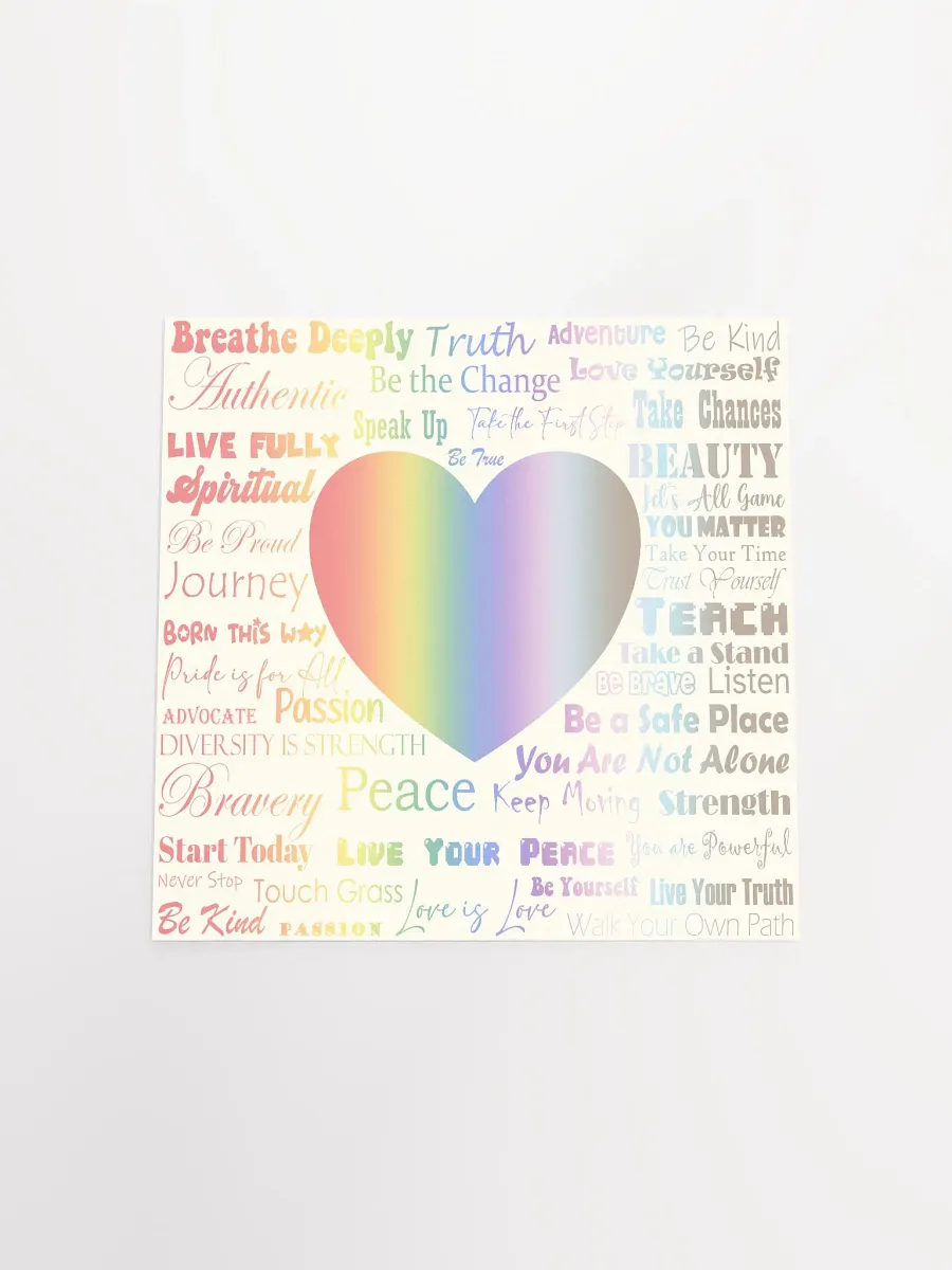 Love and Pride Square Poster (Rainbow Gradient Text) product image (4)
