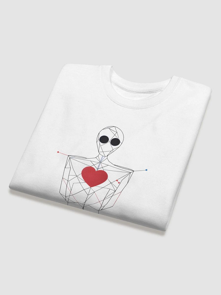 Minimal Line Art Man with Red Heart Long Sleeve Sweater – Elegant and Modern Pullover product image (12)