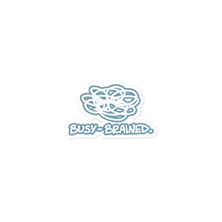 BUSY-BRAINED (lined design, #709AAF) magnet product image (1)