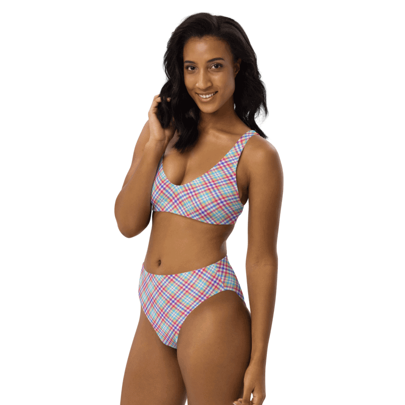 Purple, Pink, and Blue Plaid Bikini product image (3)