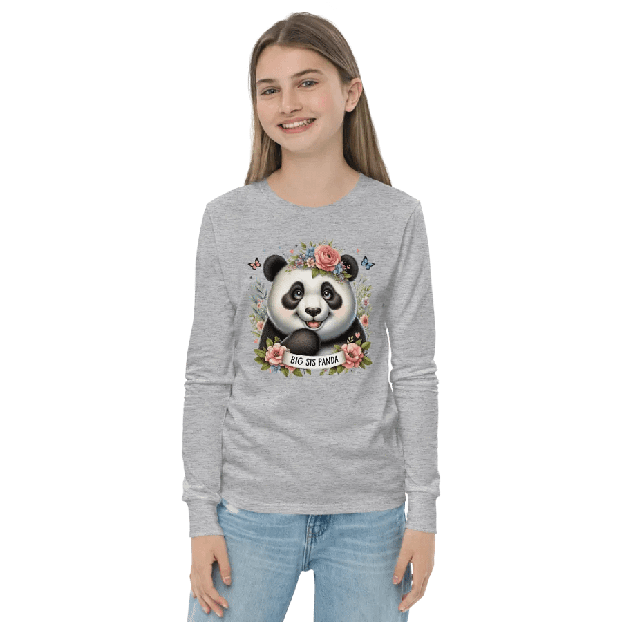Joyful Big Sis Panda Long Sleeve Tee product image (21)