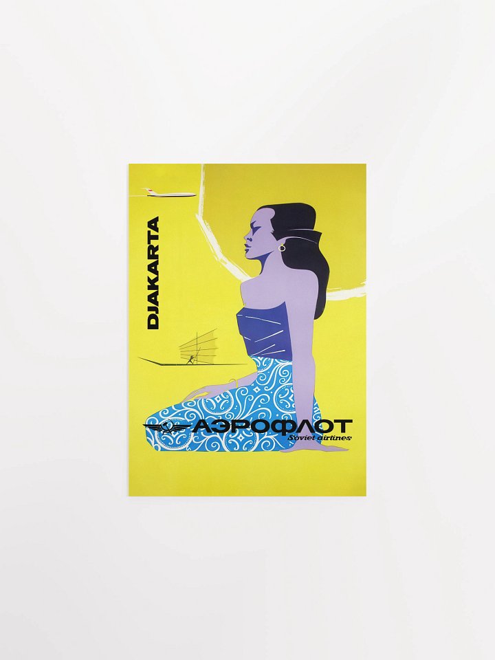 Soviet Aeroflot, USSR airlines 1970s: Jakarta, Indonesia — Soviet retro travel poster product image (3)