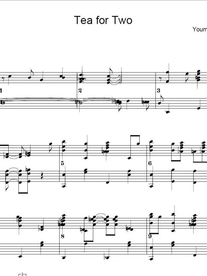 Tea for two - Piano sheet music product image (1)