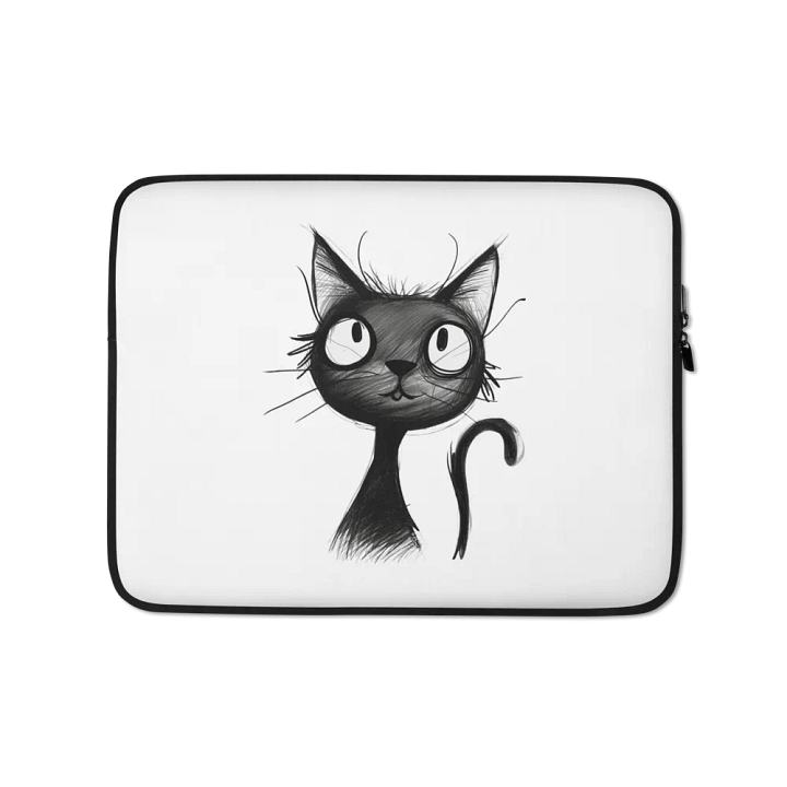 Black Kitty Laptop Sleeve product image (1)