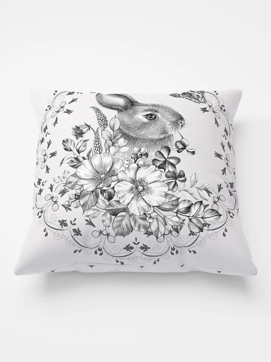 Floral Rabbit Print Pillow product image (1)