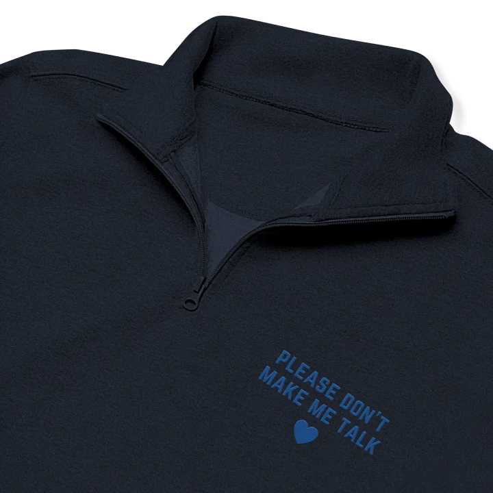 PLEASE DON'T MAKE ME TALK (royal) embroidered quarter zip product image (11)
