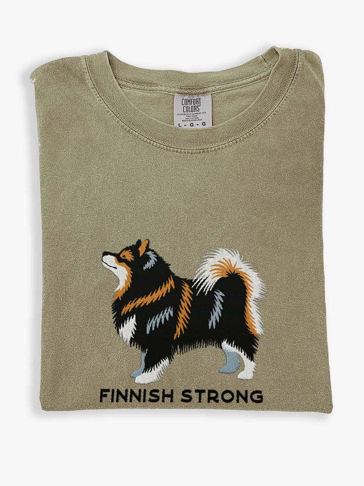 Finnish Strong T-Shirt(Embroidered) of a Finnish Lapphund product image (1)