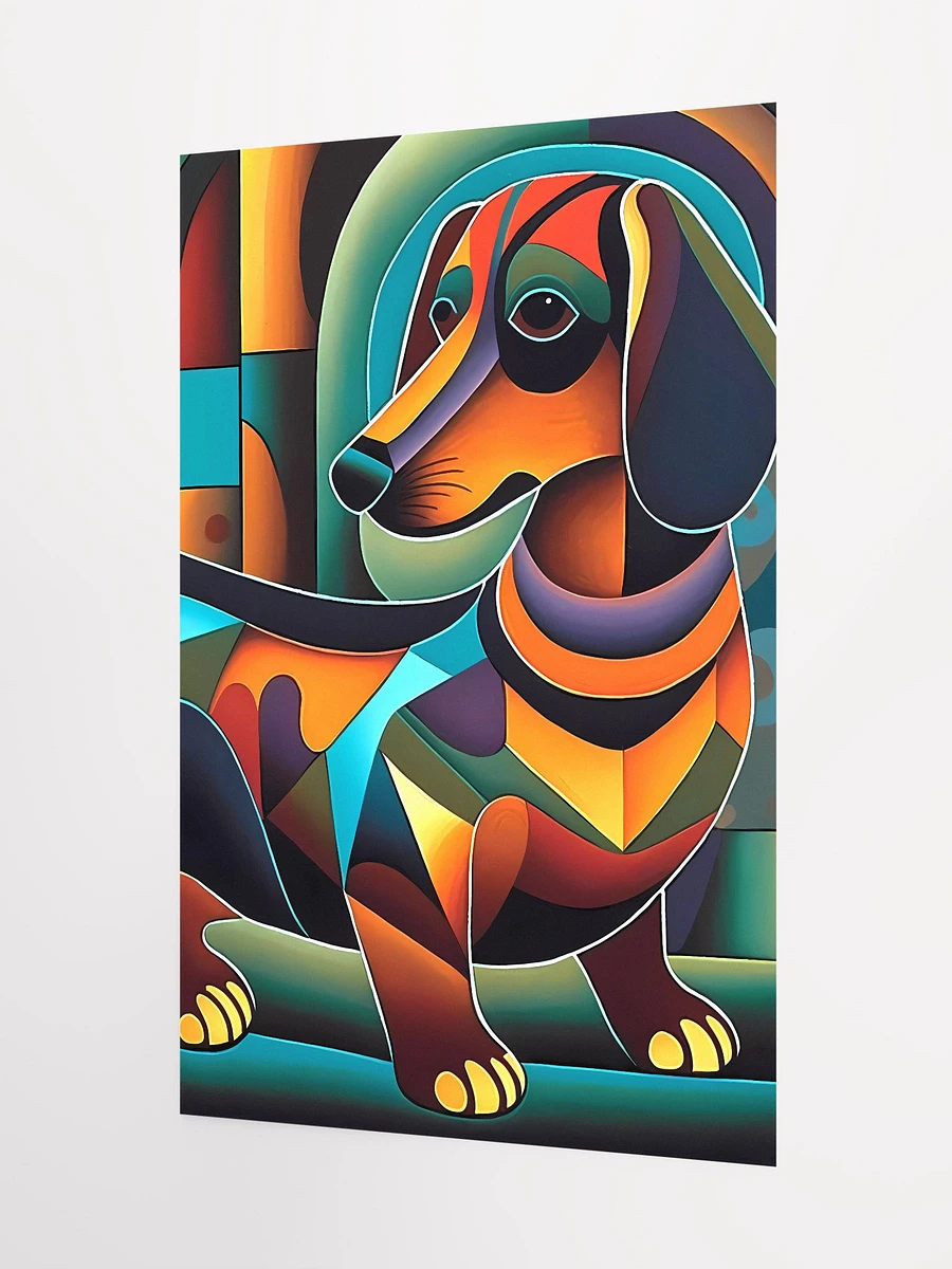 Dachshund Geometric Abstract Art Cubist Style Matte Poster product image (5)