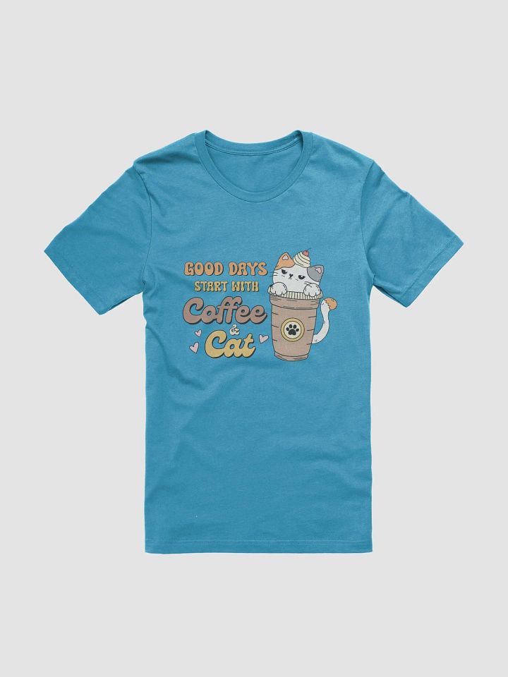 Good Days Start with Coffee & Cat Cute Cat T-Shirt product image (1)
