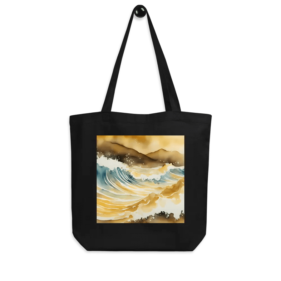 Blue and Golden Waves, Organic Cotton Twill Tote Bag product image (7)