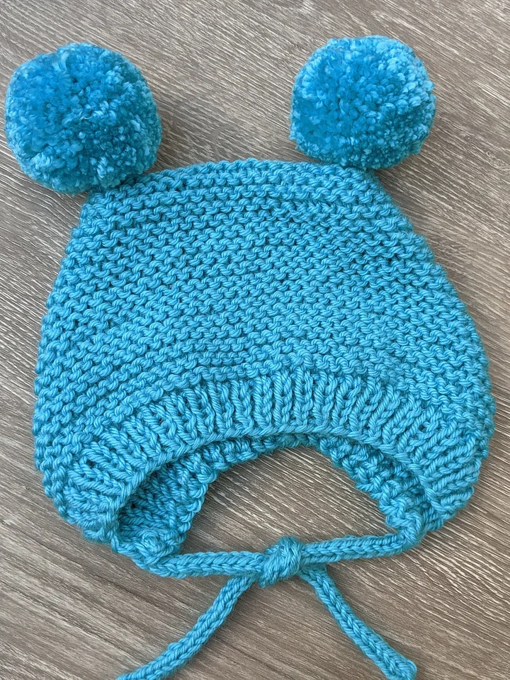 Baby Knit Bonnet Pattern with Chin Straps product image (1)