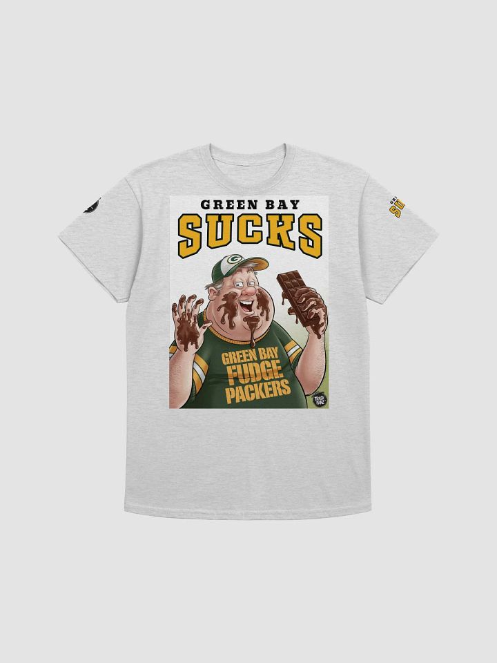 Green Bay Sucks Cartoon Fudge Packers T-Shirt | NFL Rivals Locker | Green Bay Packers | Trash Fanz product image (1)