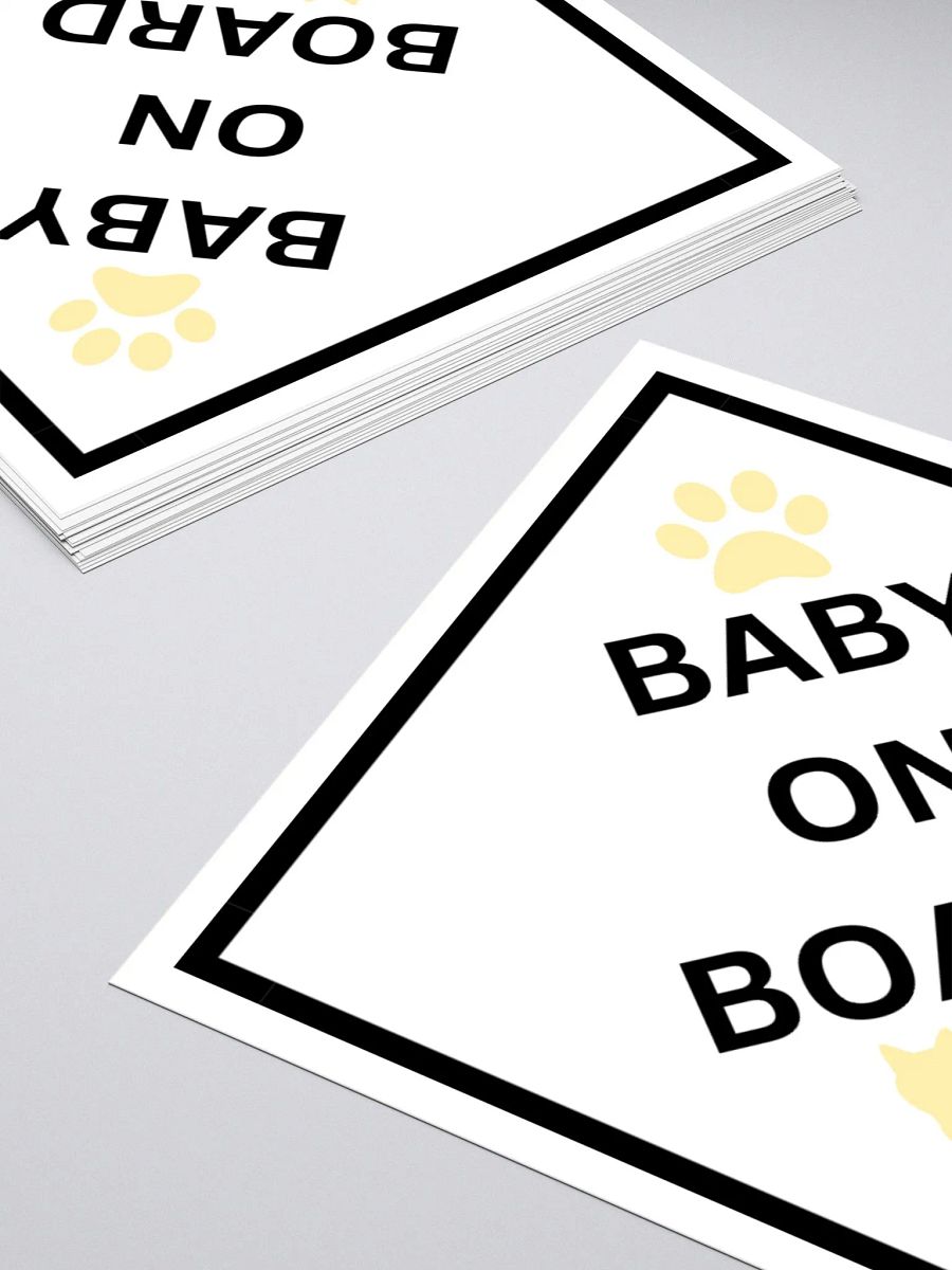 Cat Baby on Board Sticker - Ginger on White product image (4)