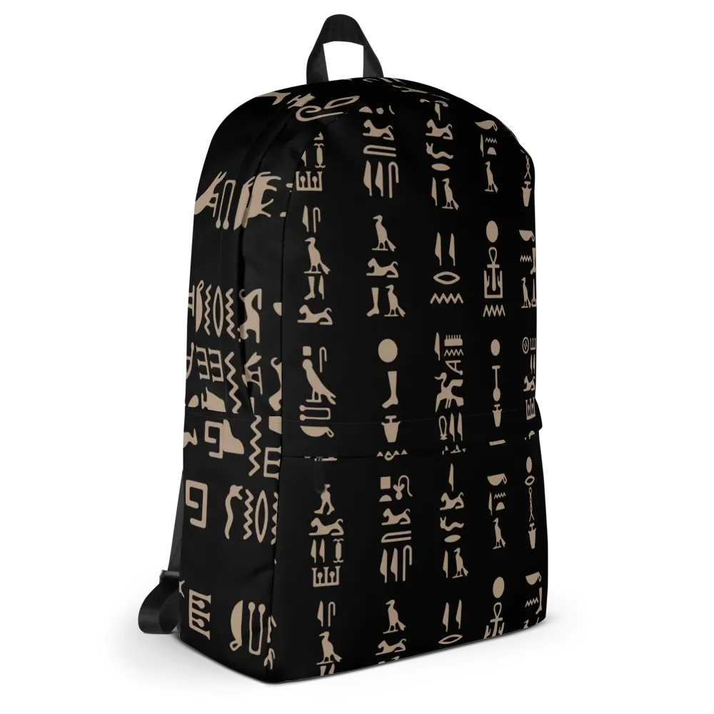 Isis Black Hieroglyphs All-Over Print Backpack product image (3)