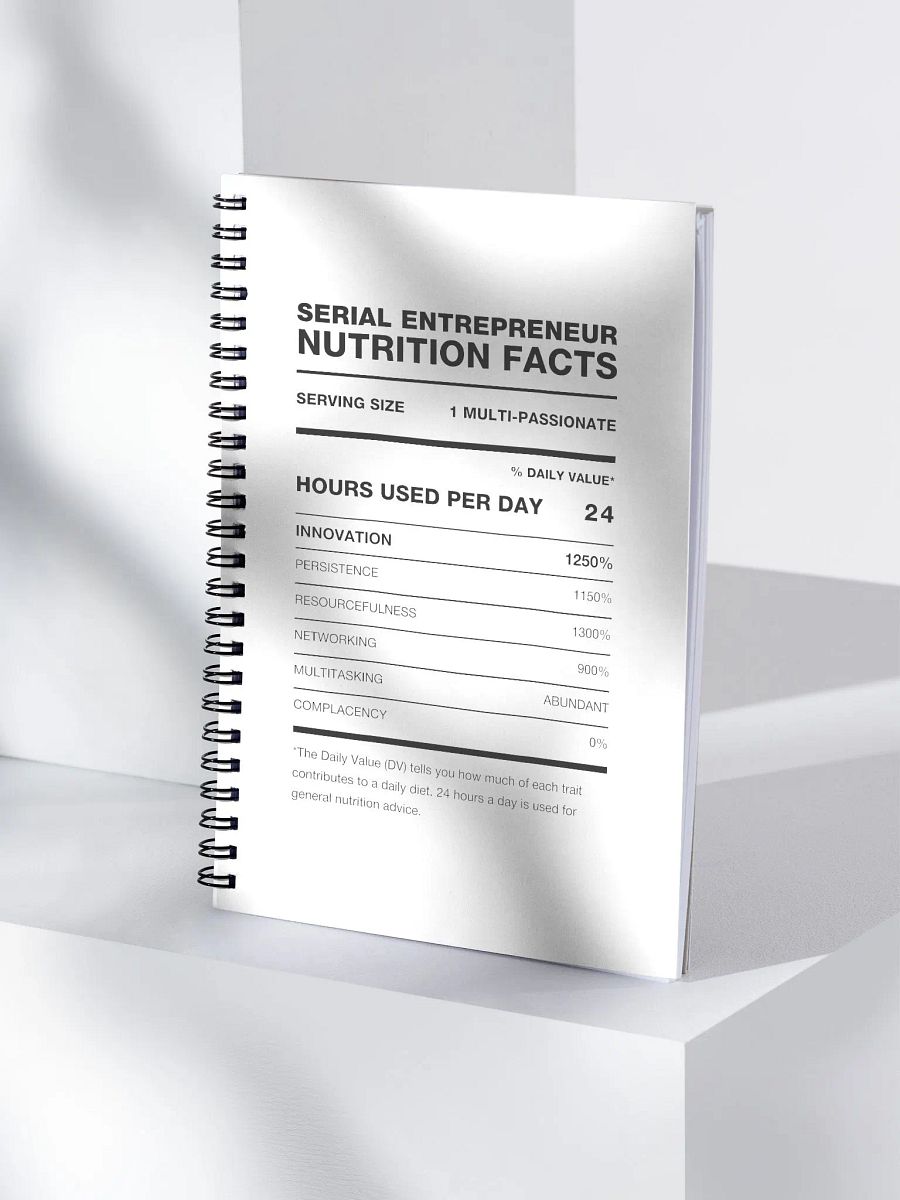 SERIAL ENTREPRENEUR Nutrition Facts Notebook product image (1)