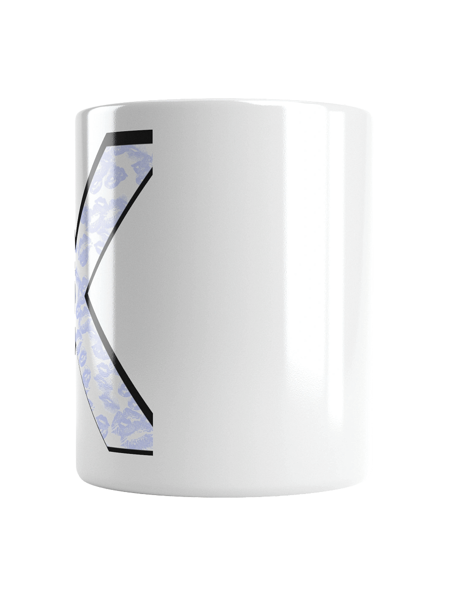 White X Light Blue Lipstick Kisses | Glossy White Mug product image (2)