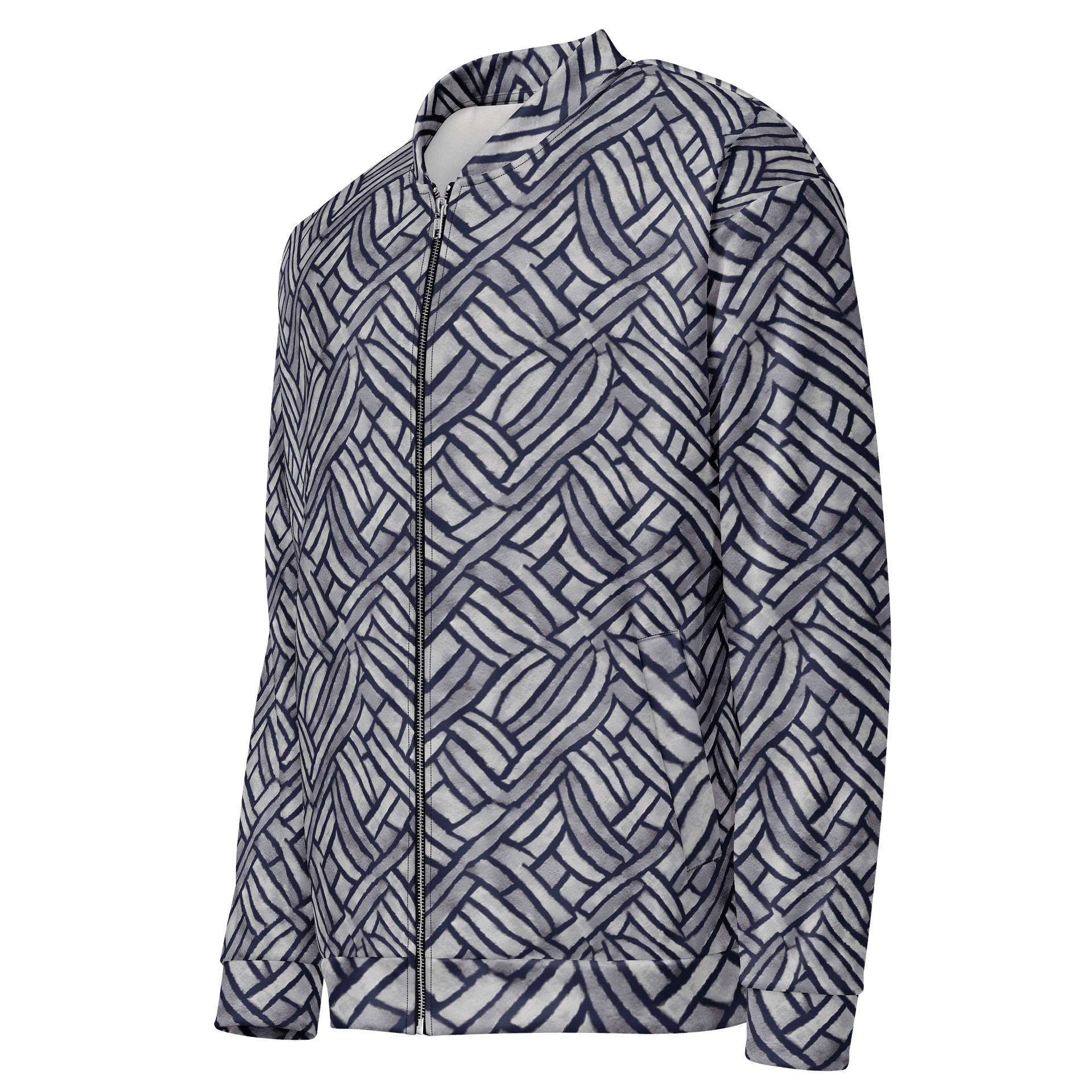 Grey Rectangles Bomber Jacket product image (3)
