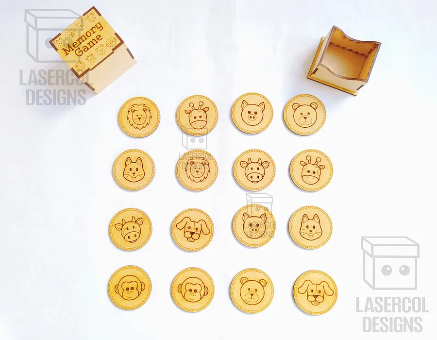 Memory Game (Animals) Version 2 - Laser Cut Files product image (2)