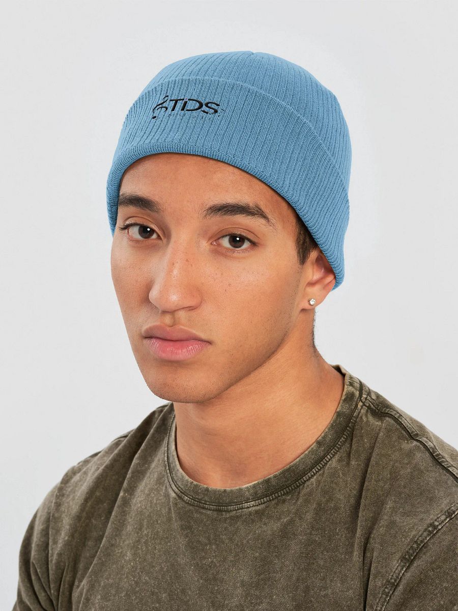 Atlantis Organic Ribbed Beanie - TDS Embroidered Beanie in Maroon, Light Blue, Black, Mustard, Navy, and Olive Green product image (2)