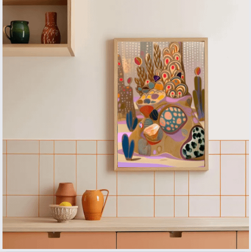 Midcentury Modern Colorful Pink Rock product image (1)