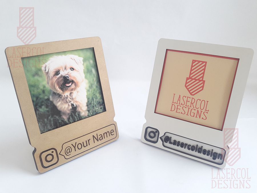 Photo frame with Instagram Handle - Laser Cut Files product image (5)