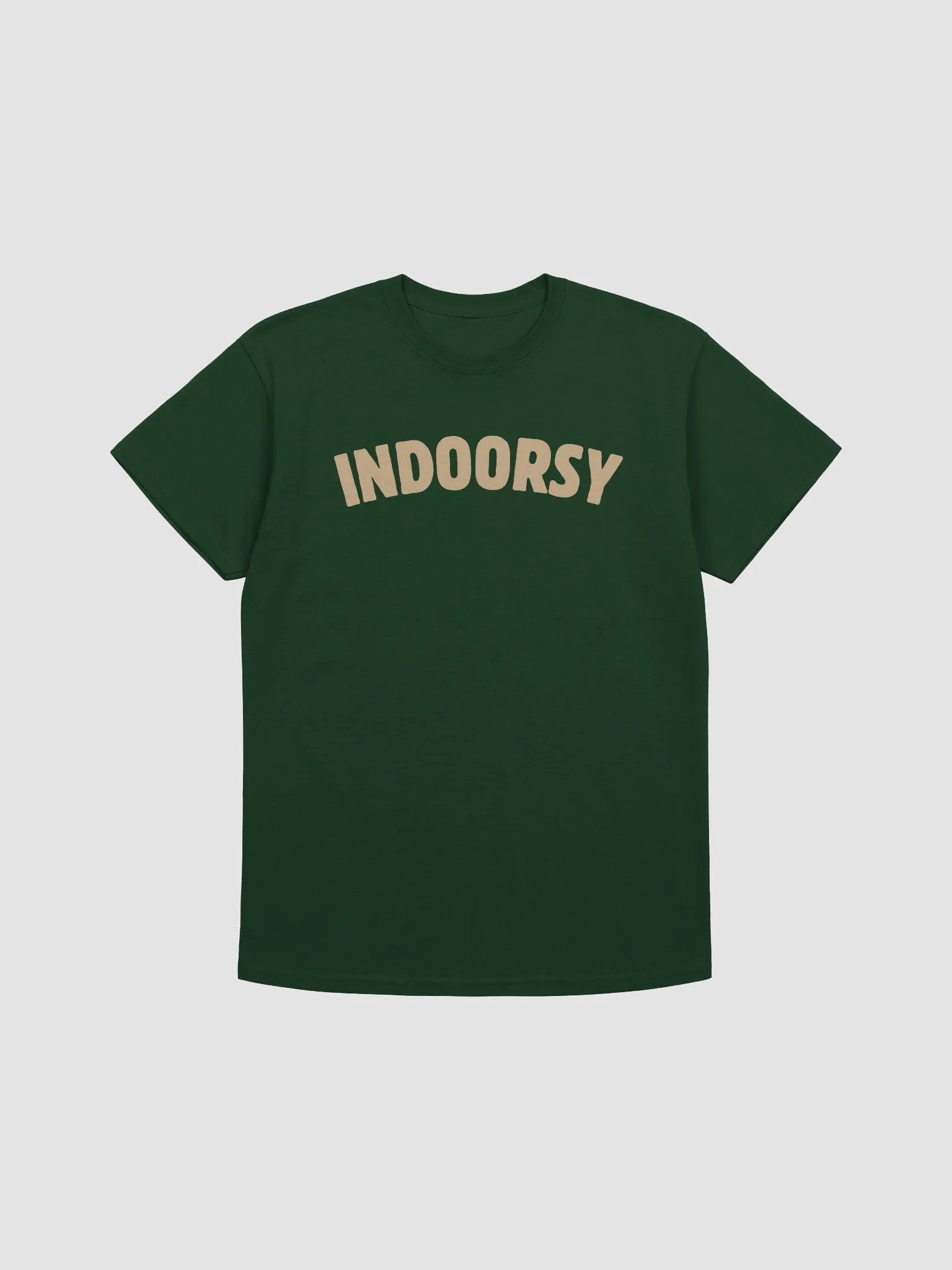 Indoorsy T-Shirt (Tan Text) product image (1)