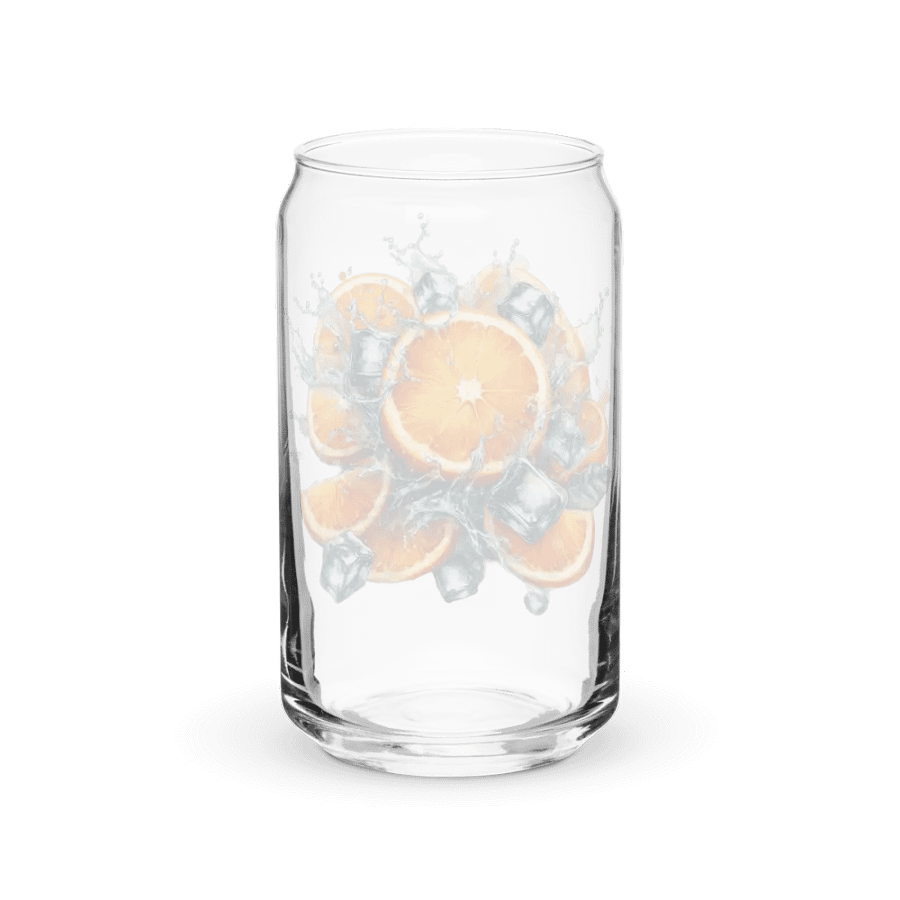 Orange fruit slices floating in the water, water and ice cubes design_01-Can-Shaped Glass product image (8)