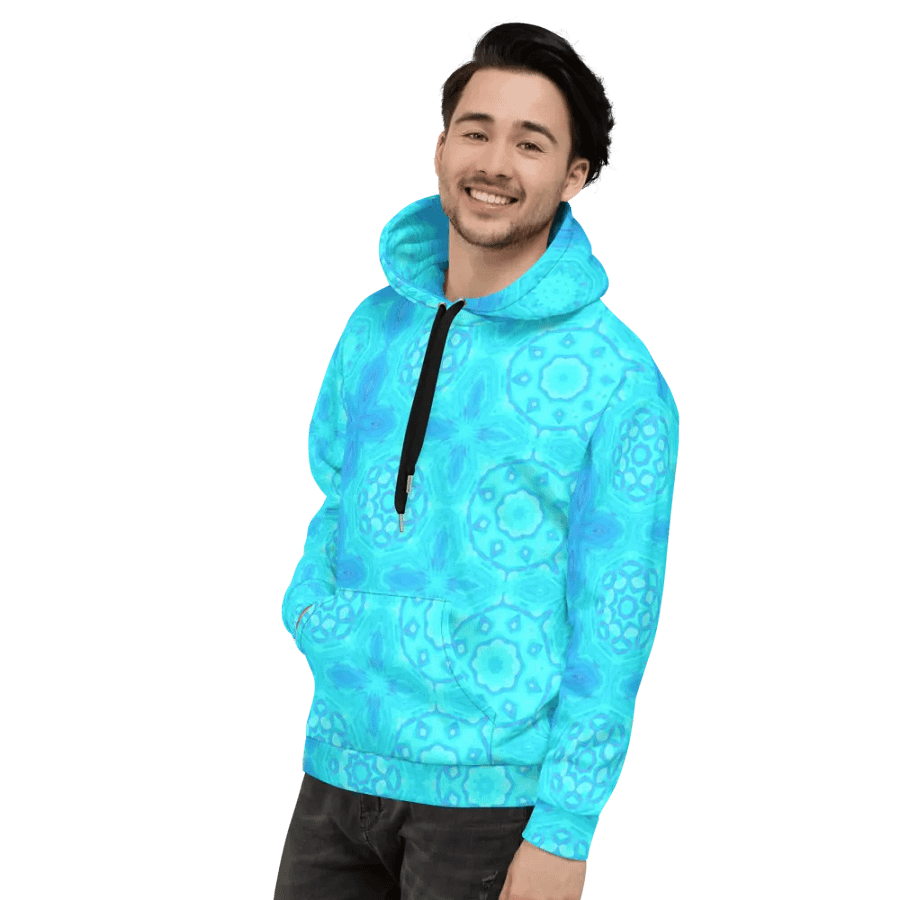 Abstract Turquoise Pattern Unisex Hoodie product image (11)