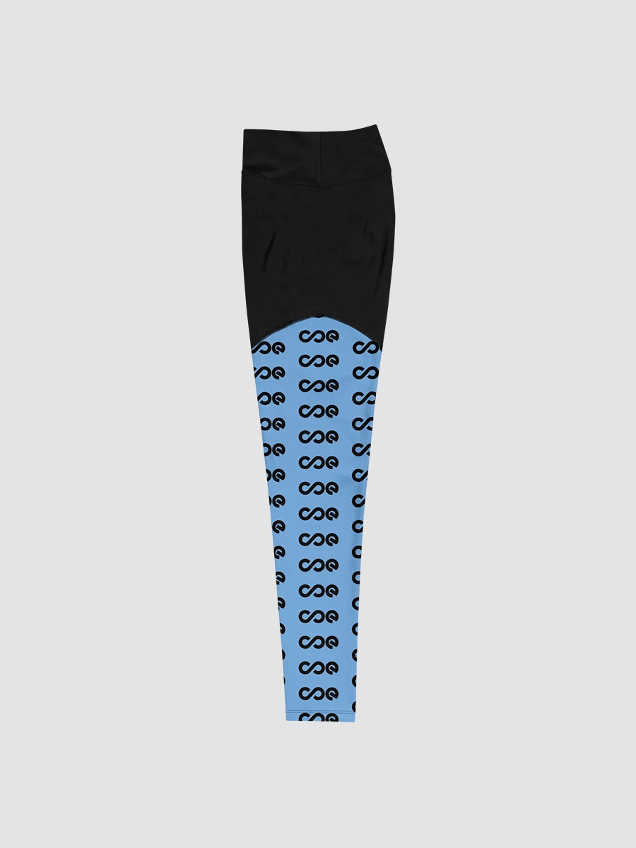 COE Premium Sports Leggings Black & Blue product image (3)