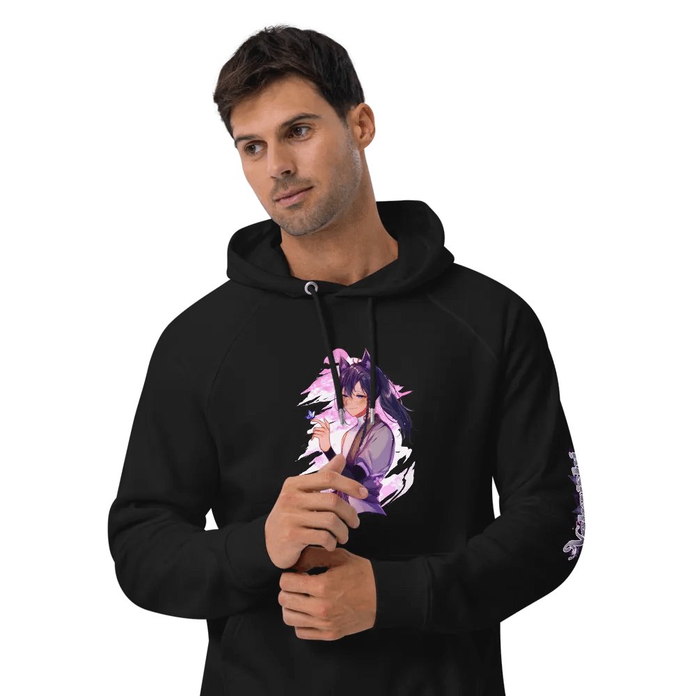 Unisex Eco Raglan Hoodie - Standard | Dark Mode product image (3)