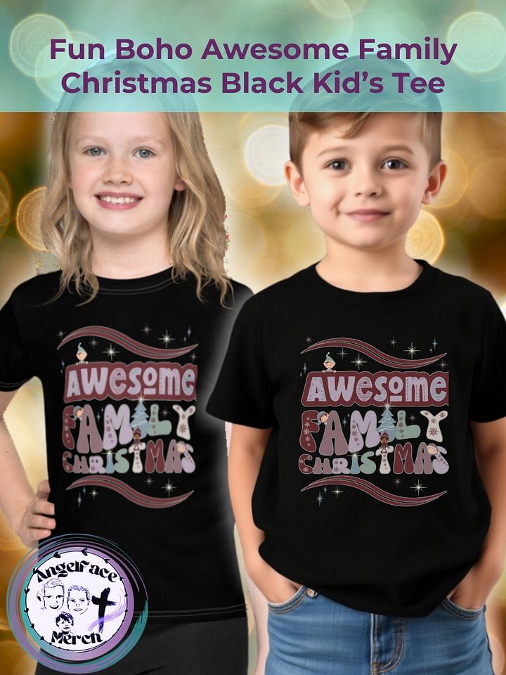 Fun Boho Awesome Family Christmas Black Kid's Tee product image (1)